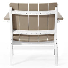 WestinTrends Pacifica Outdoor HDPE Modern Patio Club Armchairs (Set of 2), White/Weathered Wood