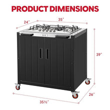Feasto Modular Outdoor Kitchen Island with 5-Burner Gas Stove and Storage