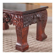 WOAITIANTIAN Vase Stand Flower Pot Rack Stand Wood Base, Square Relief Sulpture Pedestal Desktop Display Racks(Large)