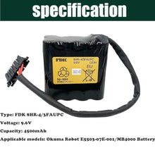 SJEFDVDFFGS [6-Pack] 8HR-4/3FAUPC 9.6V 4500mAh Ni-MH Rechargeable Battery for Okuma Machine Tool E5503-07E-001
