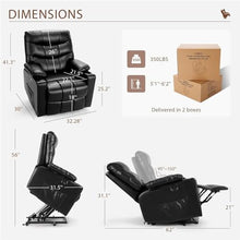 HTERWQEA Electric Lift Recliner Chair with Heat and Massage, Black