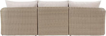 Meridian Furniture 55001Beige-S2 Seacrest Collection Modern | Contemporary Patio Modular Loveseat with Wicker, Olefin Water Resistant Fabric, Aluminum Frame, 85.25" W x 38.75" D x 33.5" H, Beige