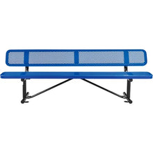 Global Industrial 8'L Heavy Duty Outdoor Steel Picnic Bench with Backrest