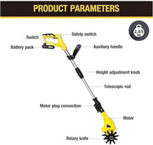 UWYTGF Garden Tiller,Electric Tillers Electric Rotavator,4Ah Lithium Battery Cordless Cultivator with Blades Rotavators for The Garden Tiller Tiller Rotavator Cordless Garden Cultivator