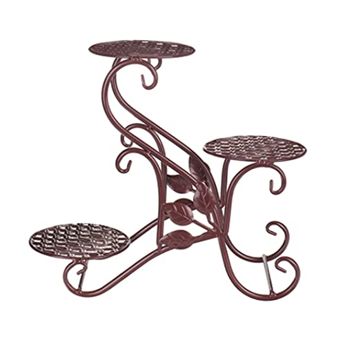 RWGOVLU Plant Stand Iron Flower Shelf Rack Home Floor-Style Living Room Flower Pot Shelf 3Layers Indoor Outdoor Garden Flower Stand Flower Stand