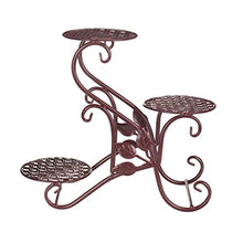 RWGOVLU Plant Stand Iron Flower Shelf Rack Home Floor-Style Living Room Flower Pot Shelf 3Layers Indoor Outdoor Garden Flower Stand Flower Stand