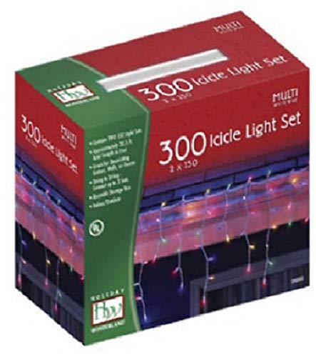 Holiday Wonderland 300 Count Christmas Icicle Lights Set, Multi-Color - Pack of (12)