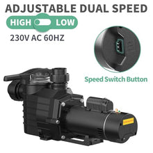 Pipopa 2.5HP 6540GPH Pool Pumps Above Ground and Inground, 1725RPM/3450RPM 2-Speed Swimming Pool Pumps, Super Power, Salt/Fresh Water, IP44 Waterproof, Energy Saving