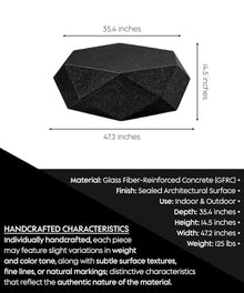 eldimer no.103 GFRC Concrete Coffee Table 35.4” - Handcrafted Round Modern Architectural Table, Weather Resistant, Indoor & Outdoor, 125 lbs Solid Cement Construction for Patio or Living Room