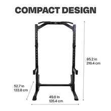 CENTR Half Rack - 7 Gauge Steel Squat Rack with J-Hooks, Pull Up Bar & Weight Storage - Matte Black