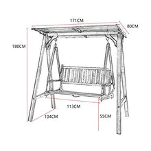 HAOKAZLBR Large Outdoor Porch Swing Garden Patio Swing Chair Garden Swing Outside Furniture Wooden Patio Swing Outdoor Lounge Chair Outdoor Swing Chair Bench Outdoor Porch Garden