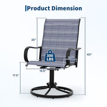 Garvee Patio Swivel Outdoor Dining Chairs Set of 8 with Textilene Mesh Blue