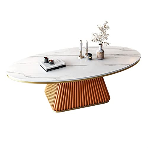 living room table Luxury Slate Coffee Table, Modern Oval Coffee Table with Metal Iron Frame, Household Creative Living Room Center Table, Easy to Assemble outdoor side table ( Color : B , Size : 100*6