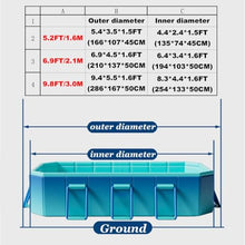 DMVWJR Foldable Swimming Pool for Kids and Adults, No Inflation Required, Outdoor Kiddie Pools, Thickened Support Dog Tub(9.8FT/3.0M)