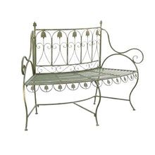 GRFIT Outdoor Bench Garden Bench Vintage Green with Backrest, Double Iron Seating for Outdoor Balcony, for Porch, Patio, Park, Chairs Garden Bench