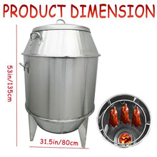 Banfluxion Commercial Charcoal Roast Duck Oven, Stainless Steel BBQ Roaster with Temperature Display, Middle Door for Easy Charcoal Adjustment, Oil-Water Separation, for Chicken Vegetables Lamb