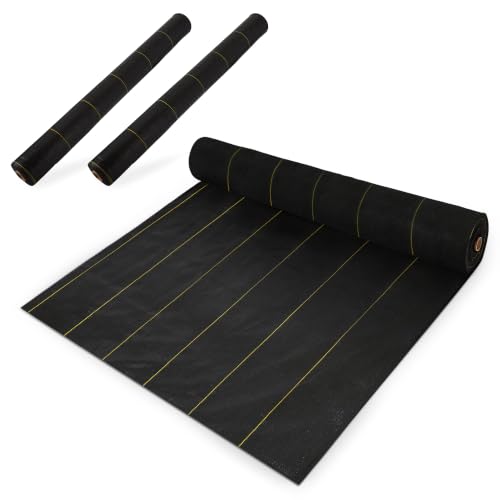 Dewitt 3-Pack Pro-5 Weed Barrier Fabric 5 oz, 6 x 250 Feet – Heavy-Duty Woven Landscape Ground Cover Mat for Raised Garden Bed, Greenhouse Gardening, Outdoor Landscaping, and Commercial Planting