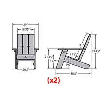 highwood Italica Modern Adirondack Chairs, 2-Piece Set, White