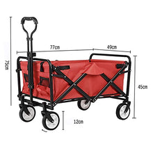 Garden Cart Outdoor Utility Wagon Garden Trolley Carts Folding Garden Beach Sping Camping Cart (Black One Szie) (Blue One Szie)