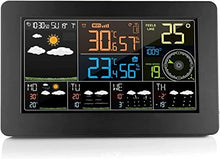SHANBOYU Weather Station Wireless Indoor Outdoor Thermometer, Color Display Digital Weather Thermometer with Atomic Clock, Forecast Station with Calendar and Adjustable Backlight