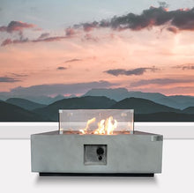 Living Source International Concrete/Glass Propane/Natural Gas Fire Pit Table