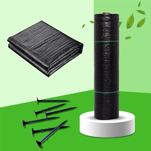 DUAYENDUS Folded Ground Cover Membrane,Weed Membrane, Weed Barrier Fabric Weed Control Membrane Geotextile Fabric Weed Barrier Fabric Garden Ground Cover for Landscaping(1.5x200m/4.92x656ft)
