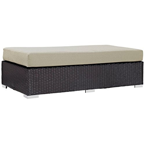 America Luxury - Outdoor Modern Contemporary Urban Design Rectangle Ottoman Beige