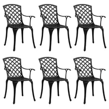 GHVBNMF Cast Aluminum Patio Dining Chairs, Set of 6, Black