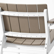 WestinTrends Pacifica Outdoor HDPE Modern Patio Club Armchairs (Set of 2), White/Weathered Wood
