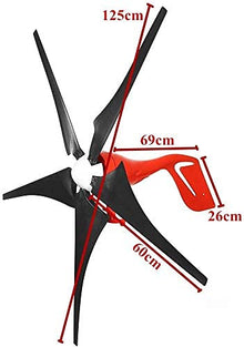 J3DFGFLR 400W/800W 12V / 24V Horizontal Wind Turbine with 5-Blade Optional Permanent Magnet Wind Turbine Controller for Solar Streetlight Hot Wind Turbines Generator 3800w 12v