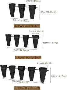 Flower Display Stand,Wall Mounted Decorative Plant Holder,Plastic Indoor Outdoor Flower Pot Holder Rack,Fresh Flower Shop Floral Container Plant Stand(Size:Single row 120cm,Color:White)