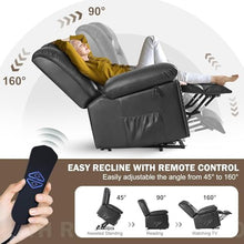 HTERWQEA Power Lift Recliner Chair with Massage & Heat for Elderly, Gray