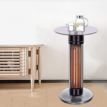 UGD8TQR Patio Heater Table Patio Heater Waterproof Home Tempered Glass Electric Heater for Outdoor Indoor Black