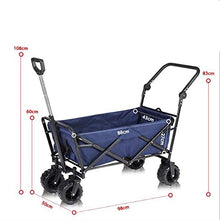Laundry Trolley Handcart, Garden Trolley, Collapsible Trolley Outdoor Cart Folding Camping Cart with Lining for Camping Garden Beach All Terrain with Rubber Wheels with