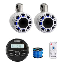 KICKER Marine USB Bluetooth AM/FM Stereo Receiver with 2X 8" LED Tower Speakers White