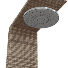 vidaXL Gray Poly Rattan Outdoor Shower - Acacia Wood Base - Garden/Pool Shower - 39.4"x39.4"x95.1"