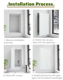 Access Panel for Drywall Attic Plumbing Inspection Service Door, Heavy Duty Aluminum Hidden Access Hole Panel Cover, Large Laundry Room Wall and Ceiling Revision Board(White,48x48in)