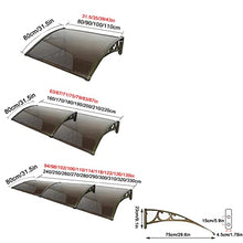 Front Porch Canopy, All-Weather Easy-Set-Up Curved Outdoor Patio Canopy, Aluminium/Polycarbonate Board, Front Door & Window Backyard Pavilion (80x210cm/31.5" x83)