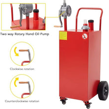 40 Gallon Fuel Caddy,Portable Gas Storage Tank with 4 Wheels,Manual Transfer Pump,Fuel Transfer Storage Tank Gasoline Diesel Can for Cars,Lawn Mowers,Trucks,ATVs,Boats