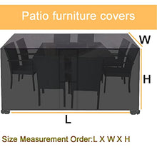 BhjKL Garden Fumiture Covers Heavy Duty 98x98x35in, Durable Patio Furniture Covers Waterproof with Air Vent and Handles, Rectangular Table and Chair Set Cover