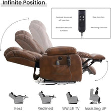 UOPYNE Power Lift Recliner with Lay Flat, Heat Massage for Elderly