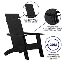 Flash Furniture Set of 2 Sawyer Modern Adirondack Chairs Black