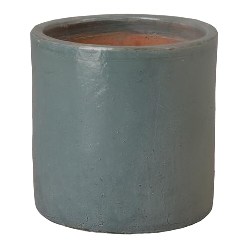 Emissary Soft Blue Stoneware Round Planter 17.5in L x 17in H