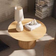 WGTYOA Round Tea Table Balcony Side a Few Small Family Living Room Ash Wood Wabi-sabi Wind Log