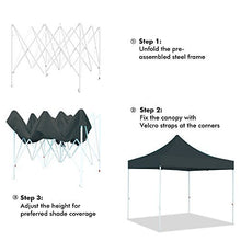 BannerBuzz Blank Canopy Tent with Carry Bag, Graphic with Hardware, 420 Denier Oxford Polyester Fabric, Pop Aluminum Frame for Easy Installation, Velcro Topper Attachment (20' x 10', Black)
