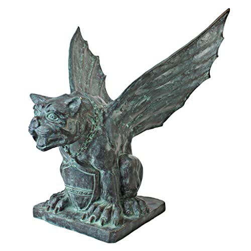 Design Toscano Winged Gargoyle of Naples Garden Statue Two Tone Bronze & Verdigris