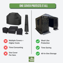 Garden Winds Winter Cover Compatible with The Yardistry YM12935 10' X 12' Tall Hard Top Gazebo – Heavy Duty Protective Enclosure for Outdoor Storage, Waterproof, Windproof and Flame Resistant – Black