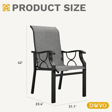 DWVO Patio Dining Chairs Set of 8, Outdoor Dining Chairs with High Back, Quick Dry Textilene Fabric, E-Coated Metal Frame, All Weather Patio Chairs for Backyard, Deck, Lawn, Garden, Grey