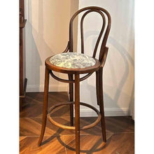 YXIANG56Q Bar Stools Rustic Style Bar Stool Vintage Style Solid Wood High Stool Island Table Scandinavian High Back Chair for Home Use Bar Chairs(Brown)