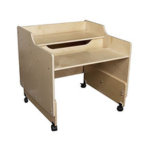 Contender Kids Computer Desk with Rolling Casters Natural